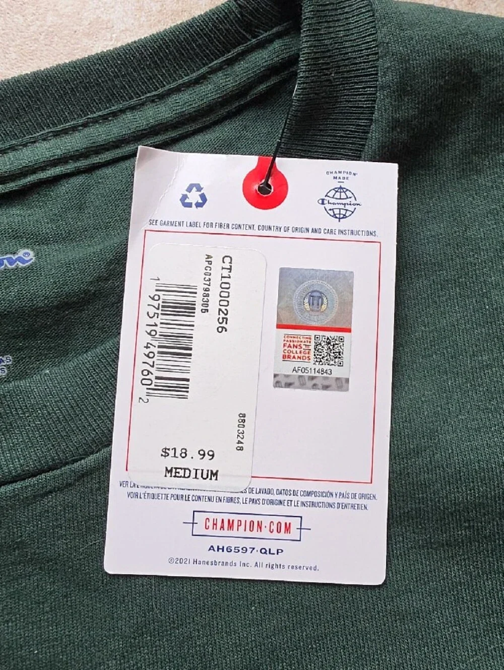 Champion Michigan State Alumni Dark Green Crew Tee - Picture 5 of 7